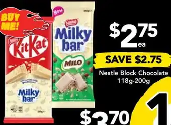 Drakes Nestle Block Chocolate 118g-200g offer
