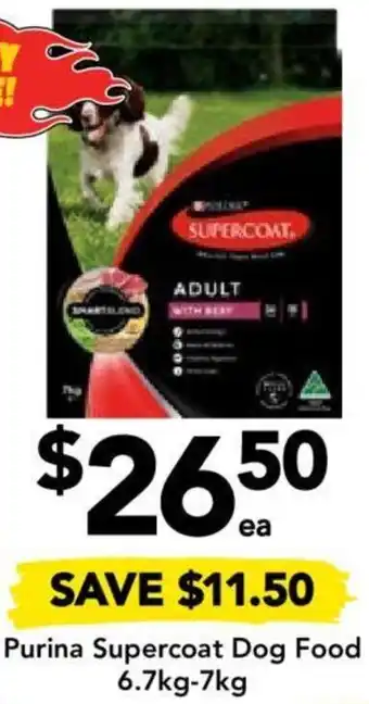 Drakes Purina Supercoat Dog Food 6.7kg-7kg offer
