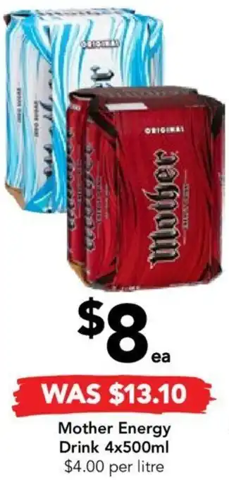 Drakes Mother Energy Drink 4x500ml offer