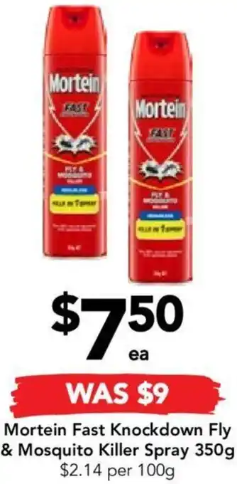 Drakes Mortein Fast Knockdown Fly & Mosquito Killer Spray 350g offer