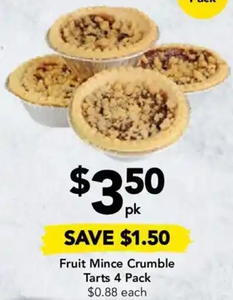 Drakes Fruit Mince Crumble Tarts 4 Pack offer