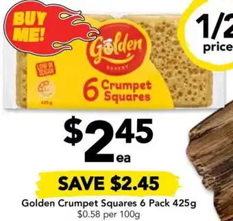 Drakes Golden Crumpet Squares 6 Pack 425g offer