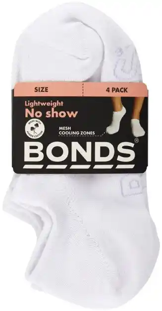 Coles Bonds women's logo light no show 4 pack offer