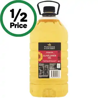 Woolworths Farmers harvest sunflower oil 4 litre offer