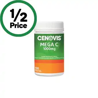 Woolworths Cenovis mega vitamin c 1000mg chewable tablets pk 100 offer