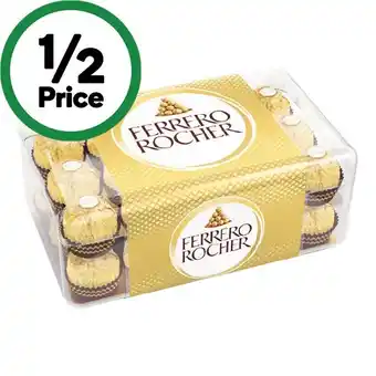 Woolworths Ferrero rocher 375g pk 30 offer