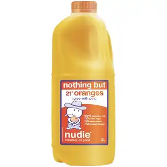 Woolworths Nudie orange juice 2 litre offer