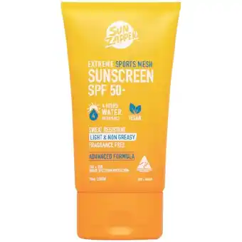 Woolworths Sun zapper extreme sports mesh sunscreen spf50+ 90ml offer