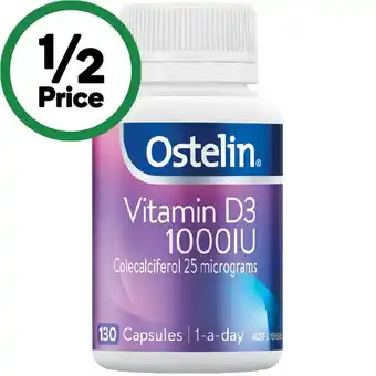 Woolworths Ostelin vitamin d3 1000iu capsules pk 130 offer