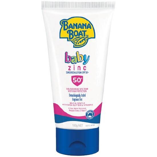 Banana boat baby zinc sunscreen lotion spf50+ 100g offer at Woolworths