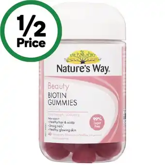 Woolworths Nature's way beauty biotin gummies pk 40 offer