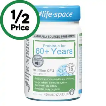 Woolworths Life-space probiotic 60+ capsules pk 40 offer