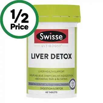 Woolworths Swisse ultiboost liver detox tablets pk 60 offer