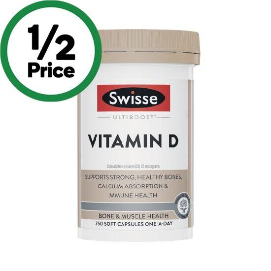 Swisse ultiboost vitamin d capsules pk 250 offer at Woolworths