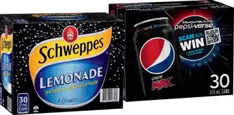 IGA Pepsi, schweppes or solo 30x375ml selected varieties offer