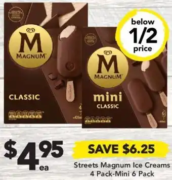 Drakes Streets Magnum Ice Creams 4 Pack-Mini 6 Pack offer