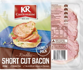 IGA KR Castlemaine Rindless Short Cut Bacon 630g offer