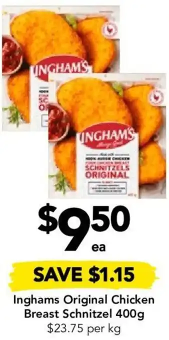 Drakes Inghams Original Chicken Breast Schnitzel 400g offer