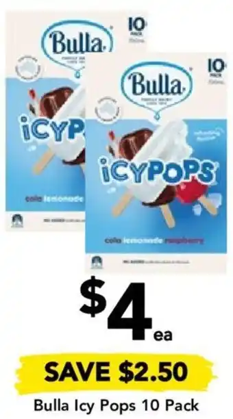 Drakes Bulla Icy Pops 10 Pack offer