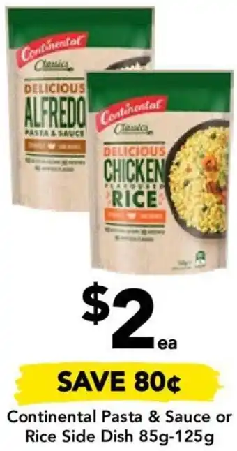 Drakes Continental Pasta & Sauce or Rice Side Dish 85g-125g offer