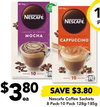 Drakes Nescafe Coffee Sachets 8 Pack-10 Pack 128g-185g offer