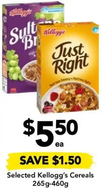 Drakes Selected Kellogg's Cereals 265g-460g offer
