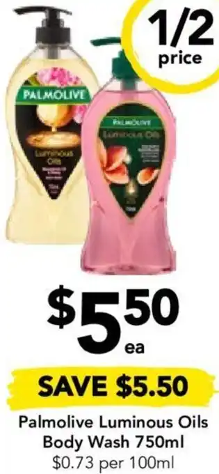 Drakes Palmolive Luminous Oils Body Wash 750ml offer