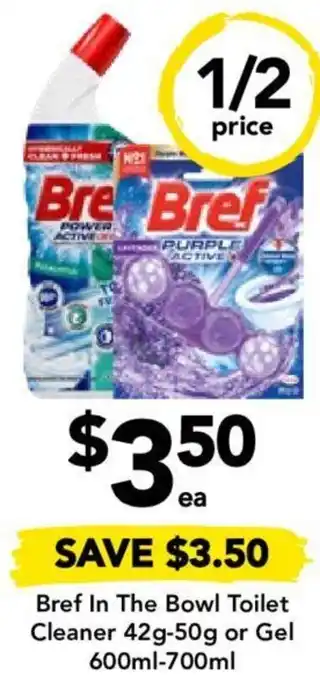 Drakes Bref In The Bowl Toilet Cleaner 42g-50g or Gel 600ml-700ml offer