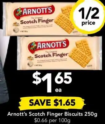 Drakes Arnott's Scotch Finger Biscuits 250g offer