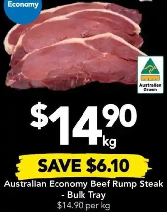 Drakes Australian Economy Beef Rump Steak Bulk Tray offer