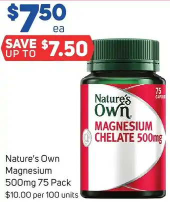 Foodland Nature's Own Magnesium 500mg 75 Pack offer