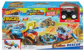 BIG W Hot wheels monster trucks arena smashers colour shifters 5 alarm rescue playset offer