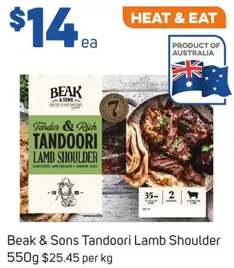 Foodland Beak & Sons Tandoori Lamb Shoulder 550g offer