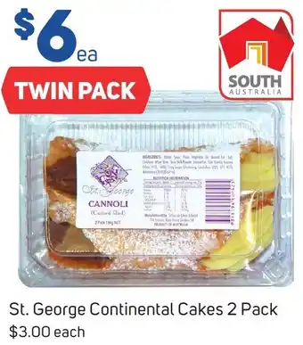 Foodland St. George Continental Cakes 2 Pack offer