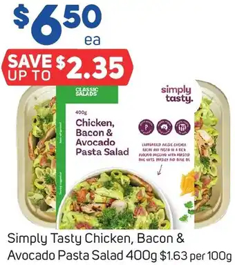 Foodland Simply Tasty Chicken, Bacon & Avocado Pasta Salad 400g offer