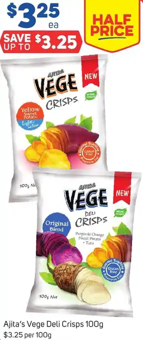 Foodland Ajita's Vege Deli Crisps 100g offer