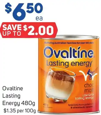 Foodland Ovaltine Lasting Energy 480g offer