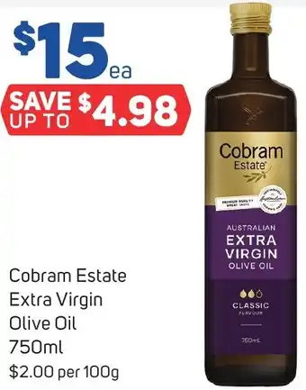 Foodland Cobram Estate Extra Virgin Olive Oil 750ml offer