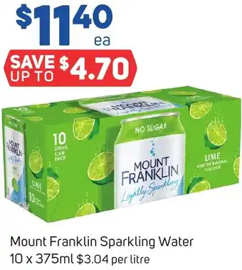 Foodland Mount Franklin Sparkling Water 10 x 375ml offer
