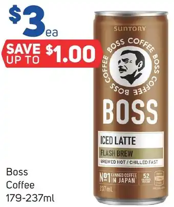 Foodland Boss Coffee 179-237ml offer
