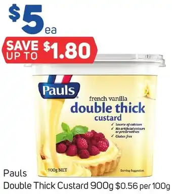 Foodland Pauls Double Thick Custard 900g offer