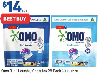 Omo 3 in 1 Laundry Capsules 28 Pack