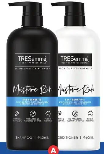 Foodland TRESemmé Shampoo or Conditioner 940ml offer