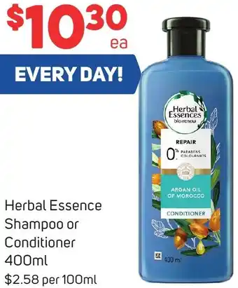 Foodland Herbal Essence Shampoo or Conditioner 400ml offer