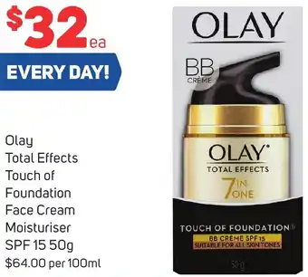 Foodland Olay Total Effects Touch of Foundation Face Cream Moisturiser SPF 15 50g offer