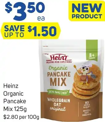 Foodland Heinz Organic Pancake Mix 125g offer