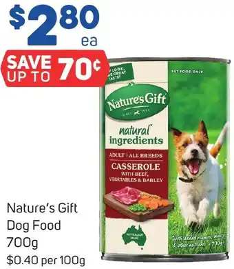 Foodland Nature's Gift Dog Food 700g offer