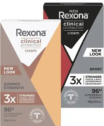 BIG W Rexona women’s or men’s clinical protection anti-perspirant deodorants 45ml offer