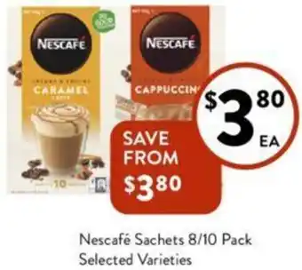 Foodworks Nescafé Sachets 8/10 Pack offer