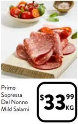 Foodworks Primo Sopressa Del Nonno Mild Salami offer